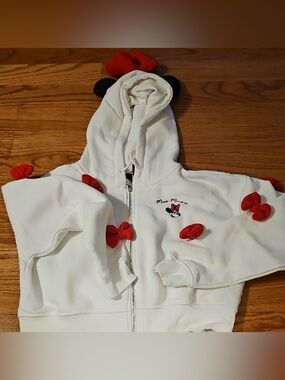 Minnie Mouse Cropped Zip Up Sweatshirt